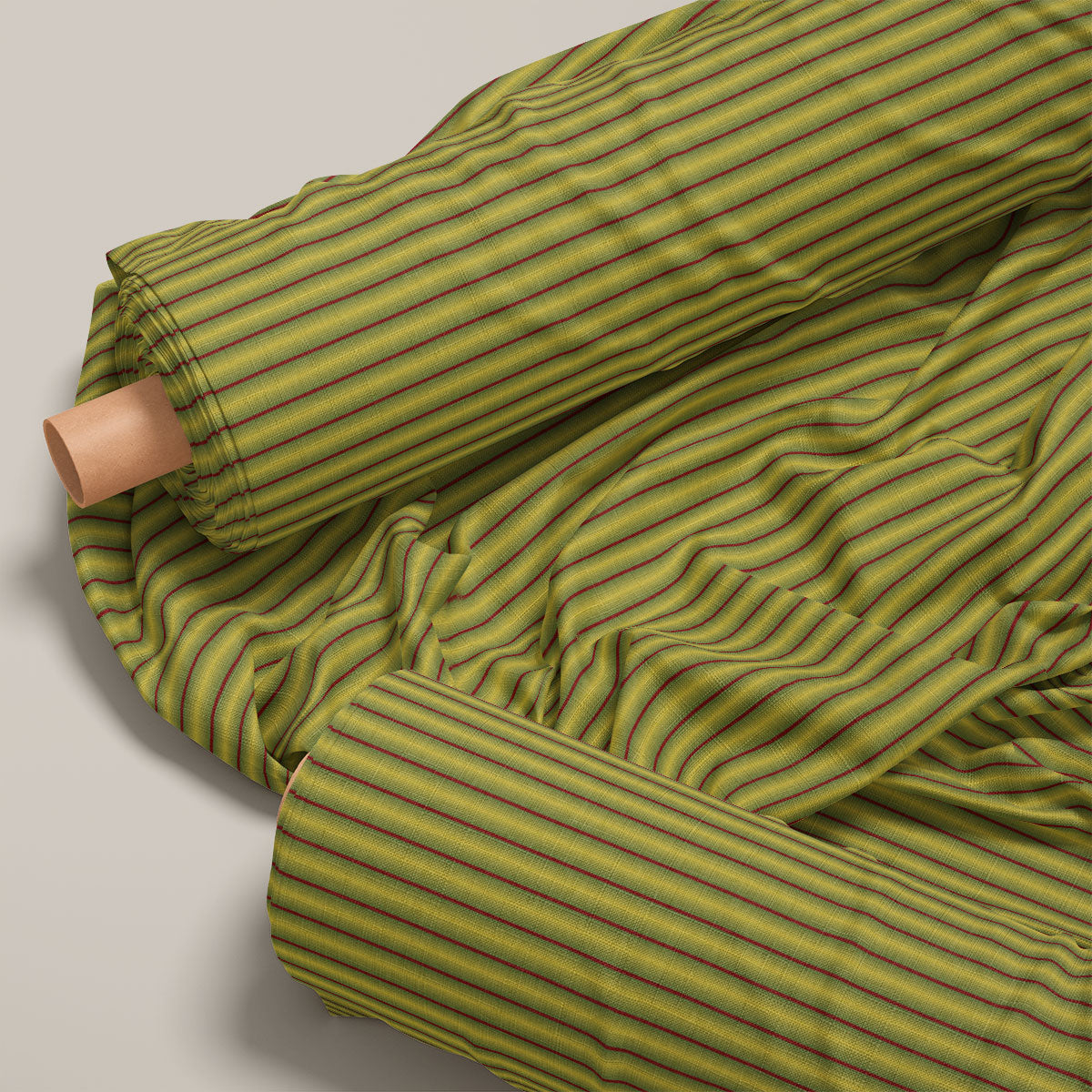 Muddy Green Stripes Print