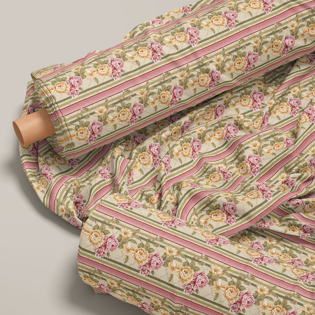 Burly Wood And Light Mauve Floral Print