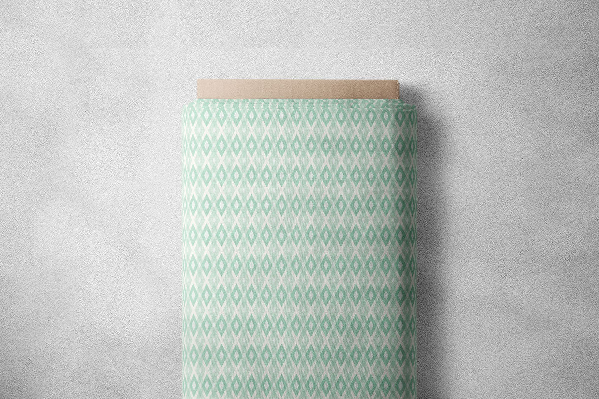Light Seafoam Green Diamond Pattern Geometric Print