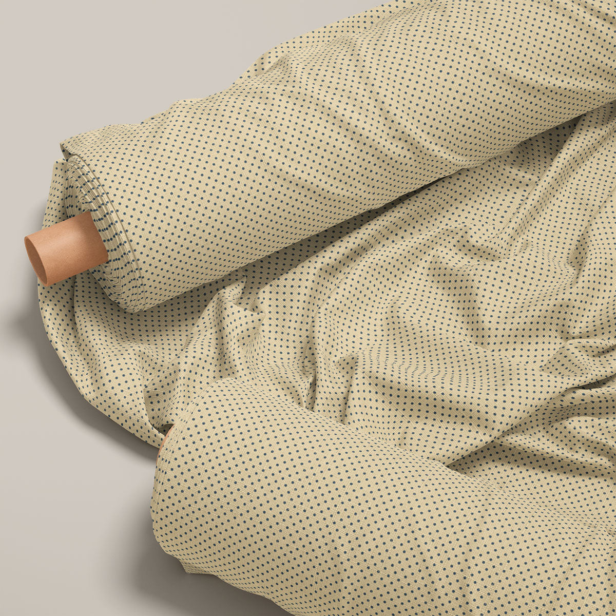 Dark Beige Polka Dots Print
