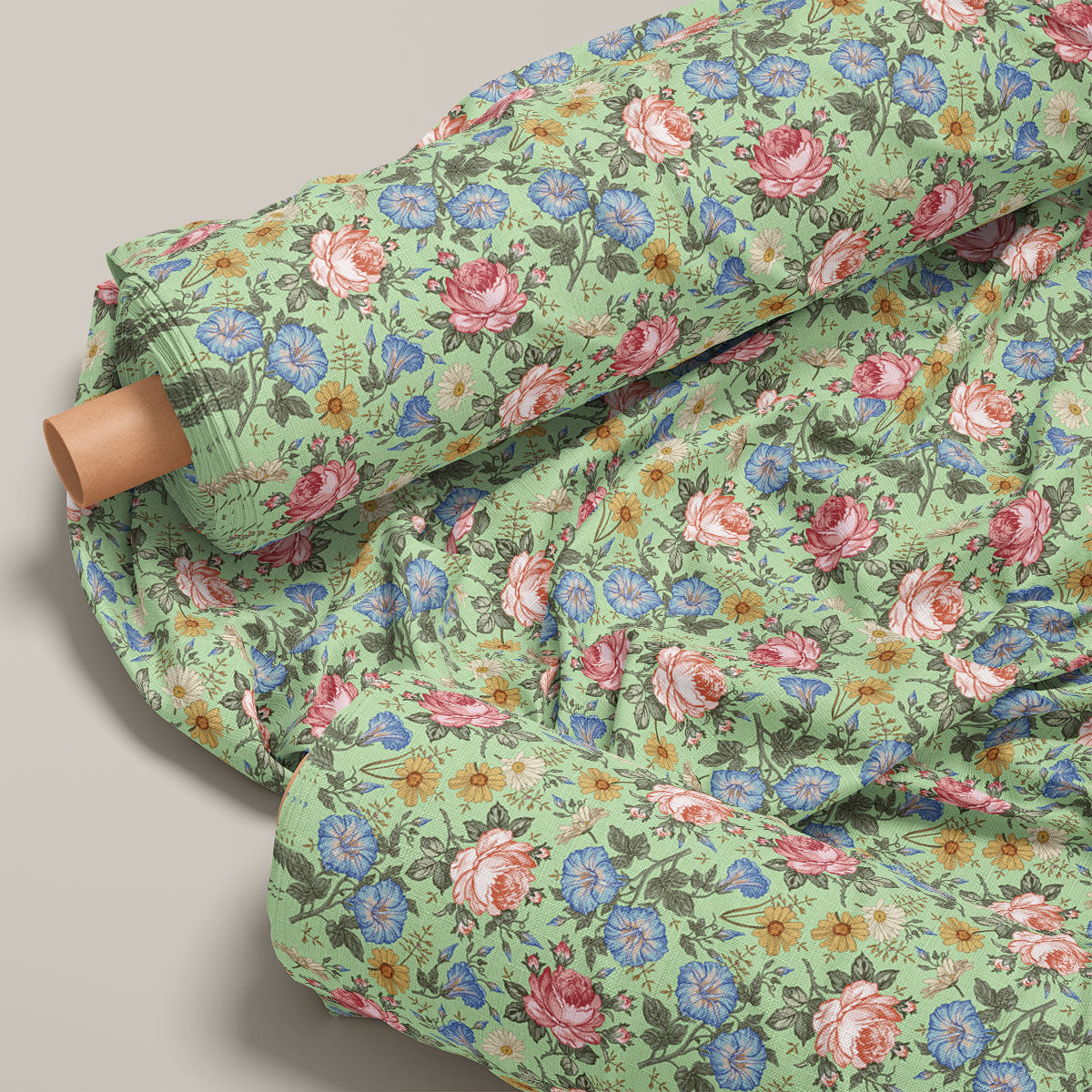 Eagle Tan Green Floral Print