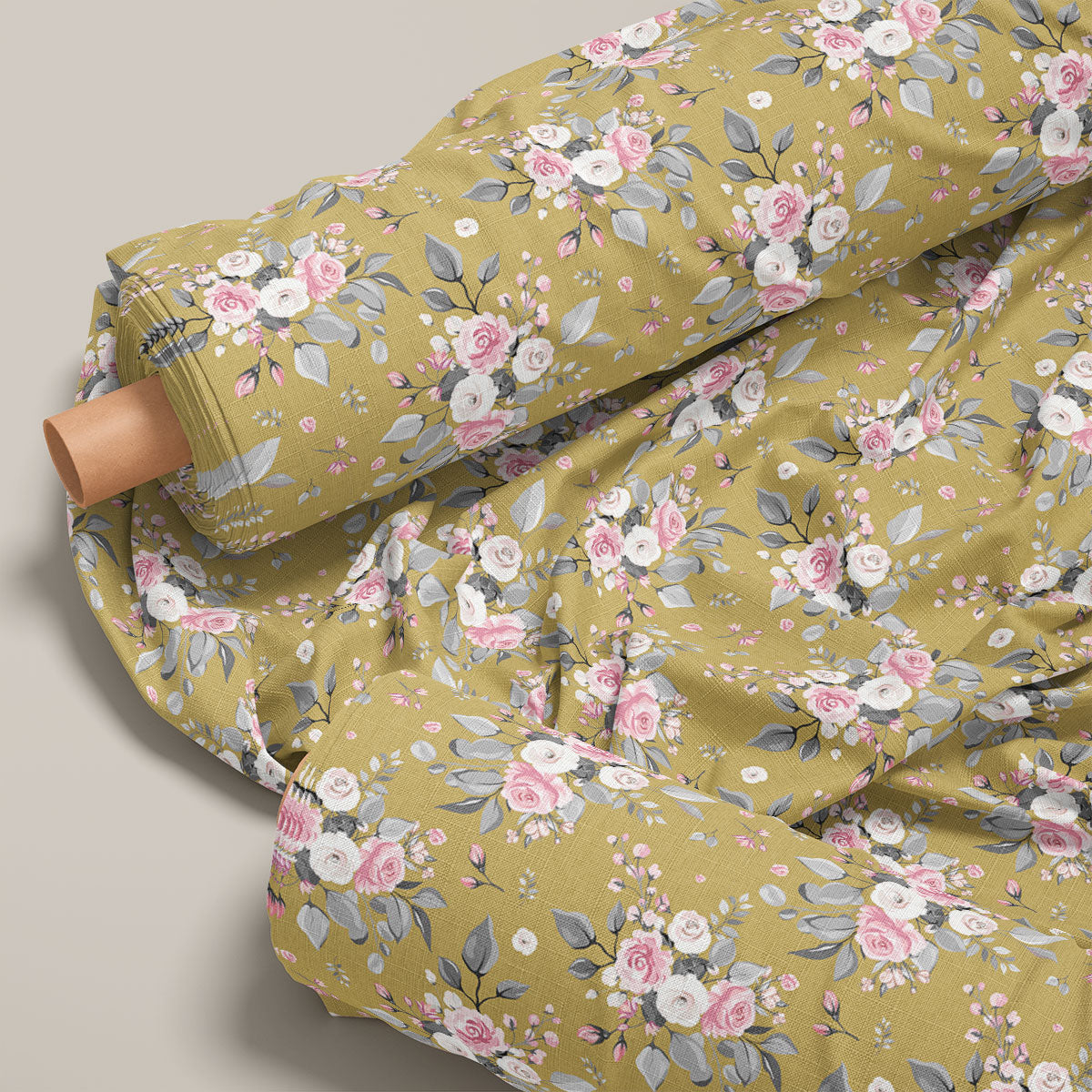 Oyster Pink Roses Floral Print