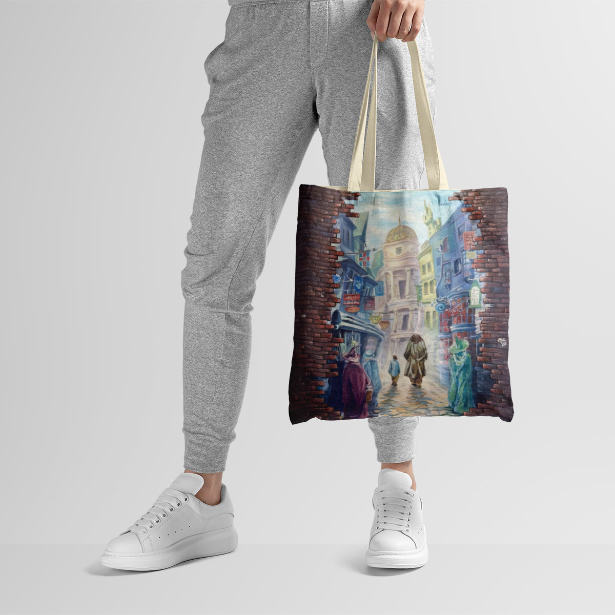 Mystic Wizard Alley Vintage Fantasy Tote Bag
