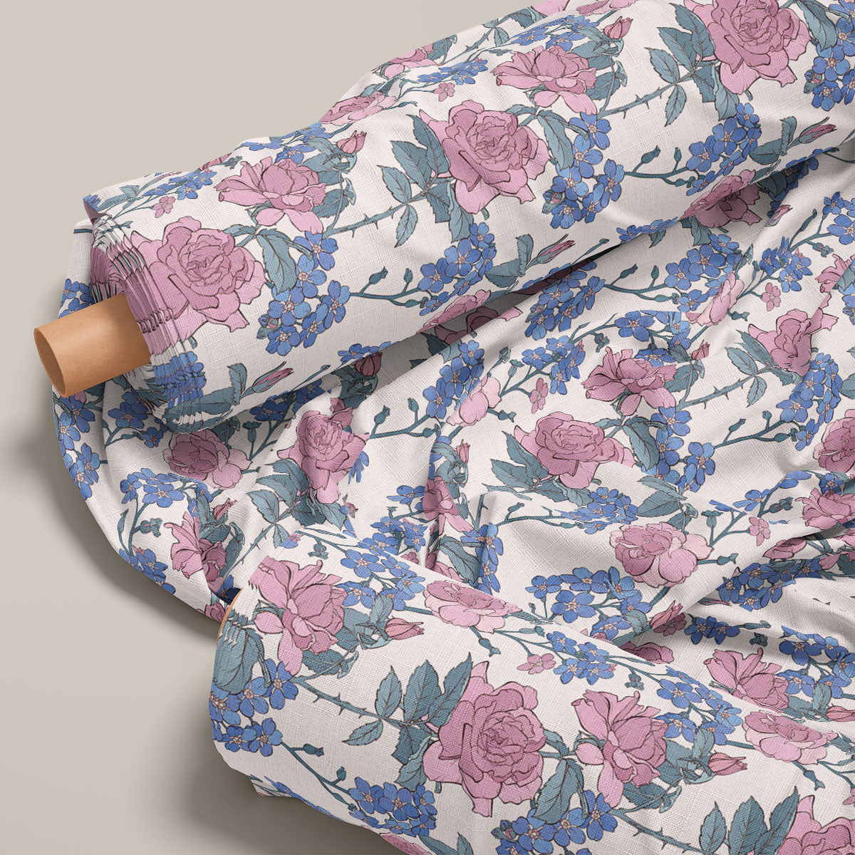 Moon Mist Rose Floral Print