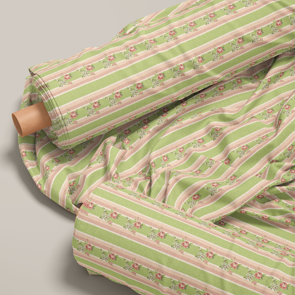 Army Green Vintage Roses Floral Print