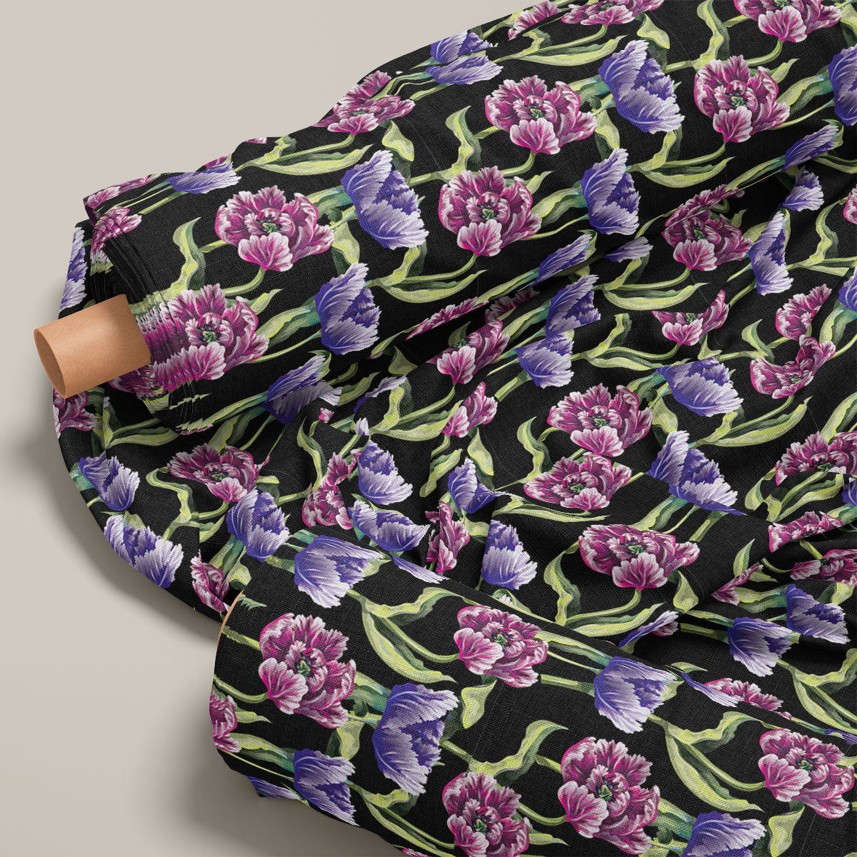 Blue Vintage Roses Floral Print