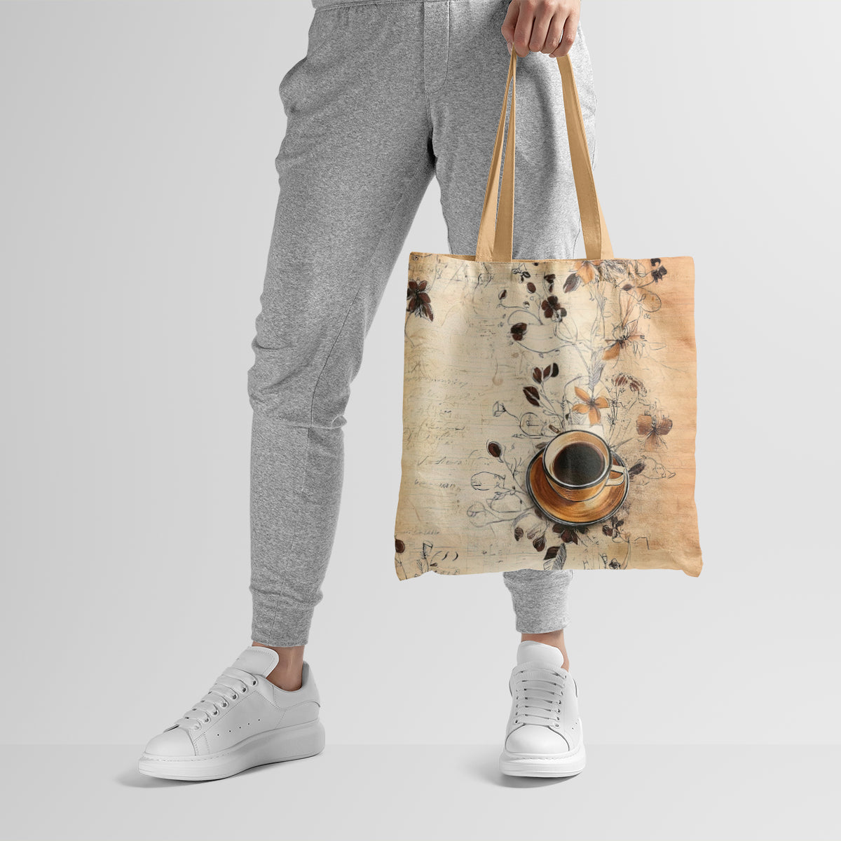 Botanical Vintage Coffee Moment Art Tote Bag