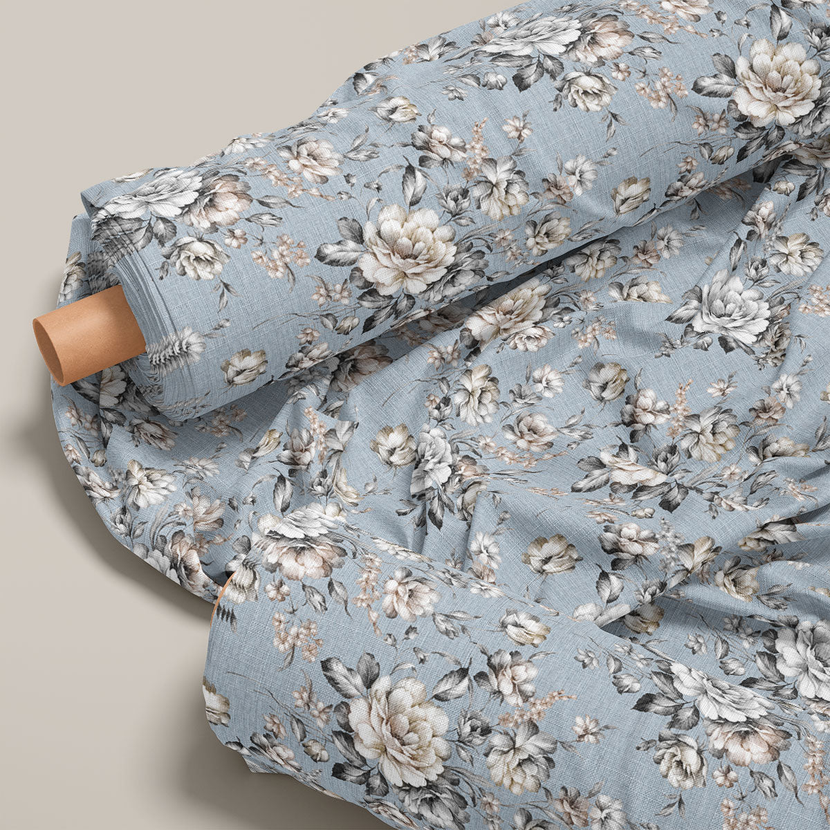Cool Grey Floral Print