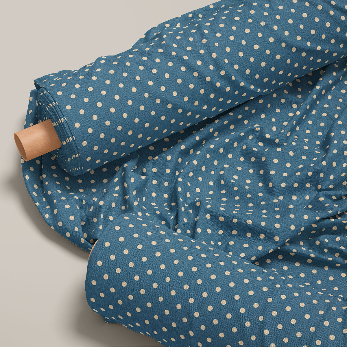 Light Navy Blue And Grey Olive Polka Dots Print