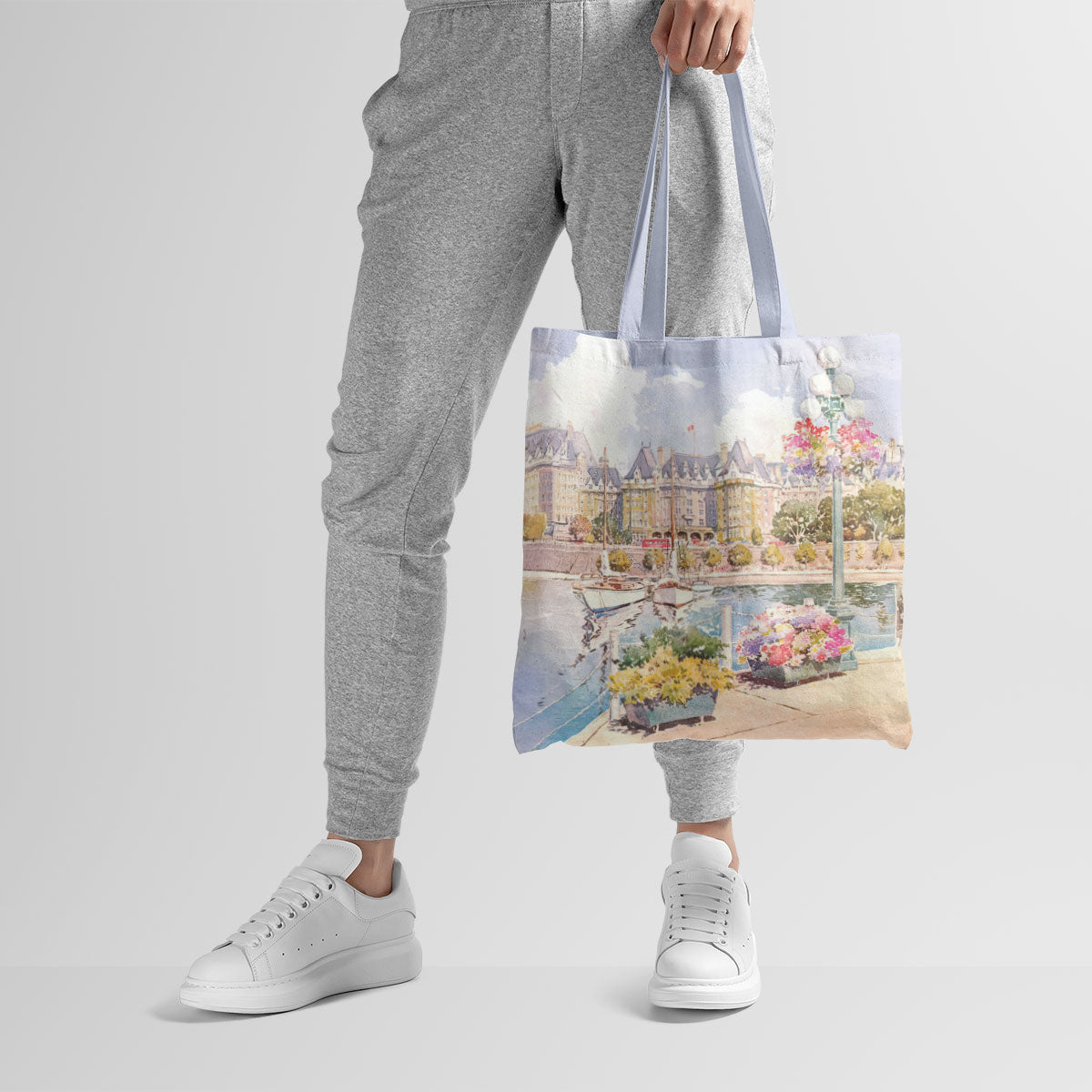 French Garden View Canvas Tote Bag