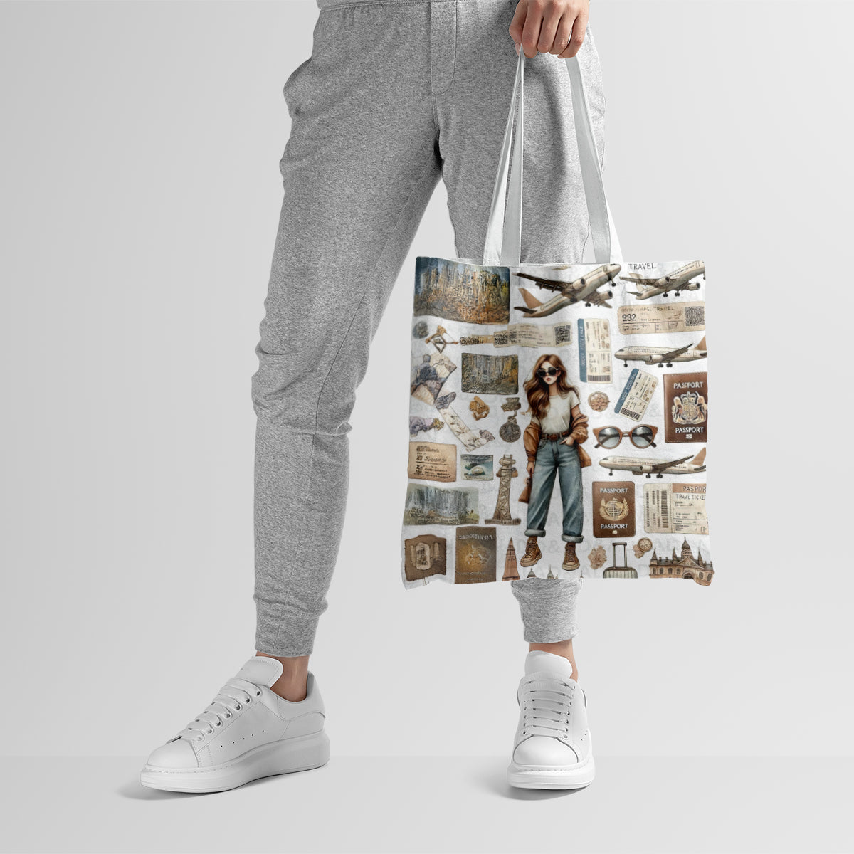 World Explorer Travel Collage Girl Tote Bag