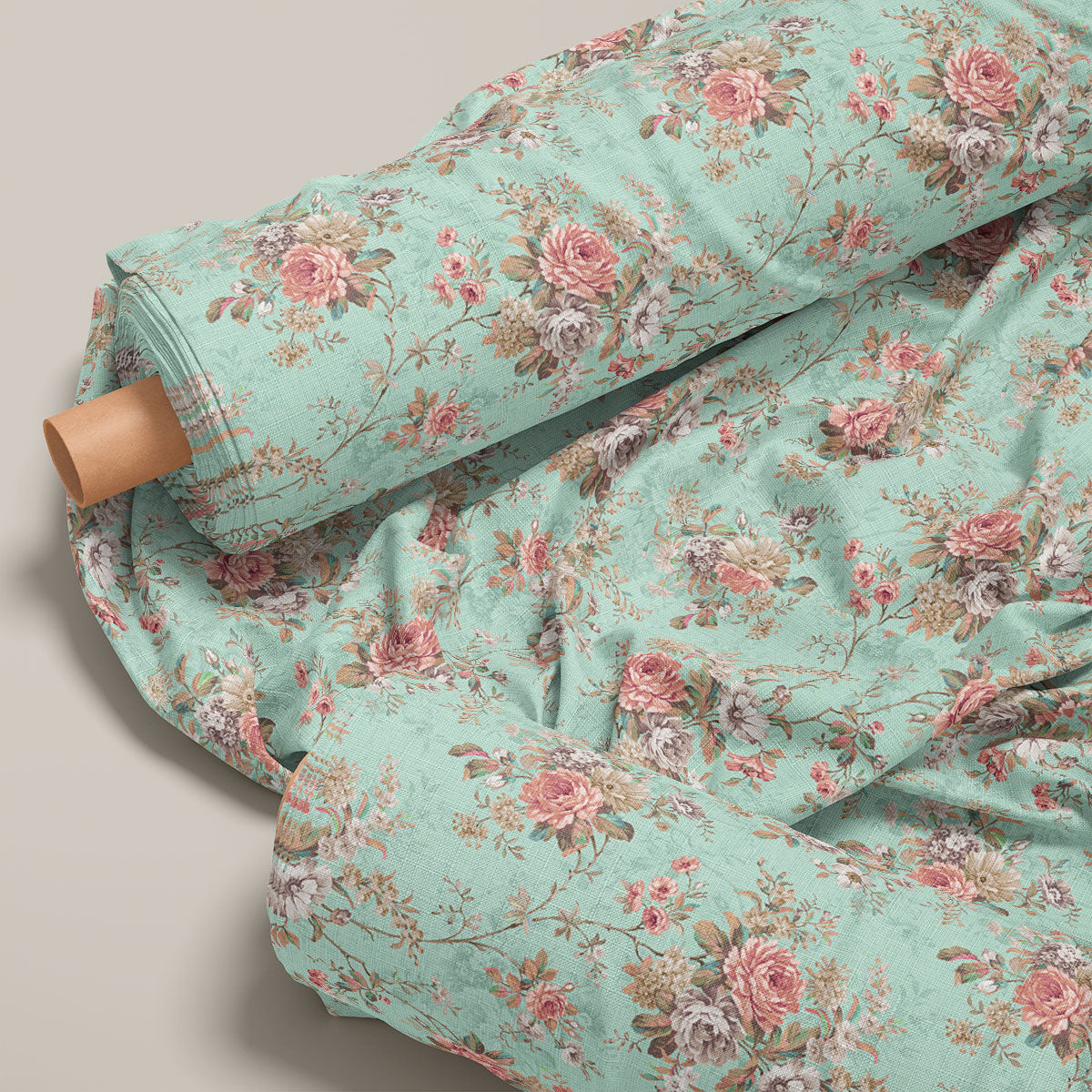 Light Mint Rose Floral Print