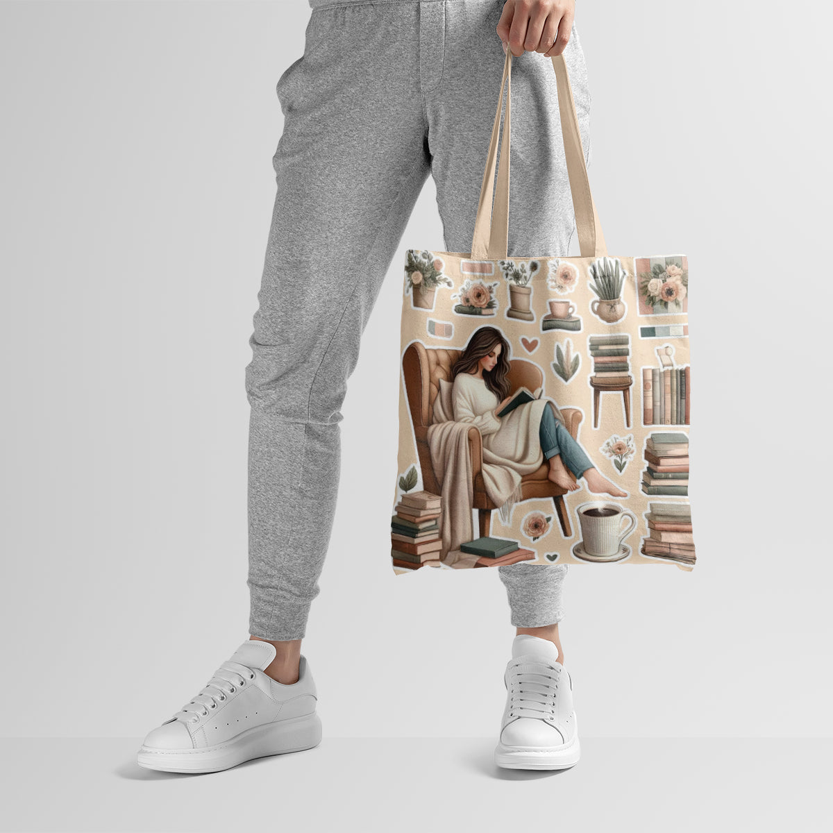 Cozy Reading Corner Pastel Aesthetic Tote Bag