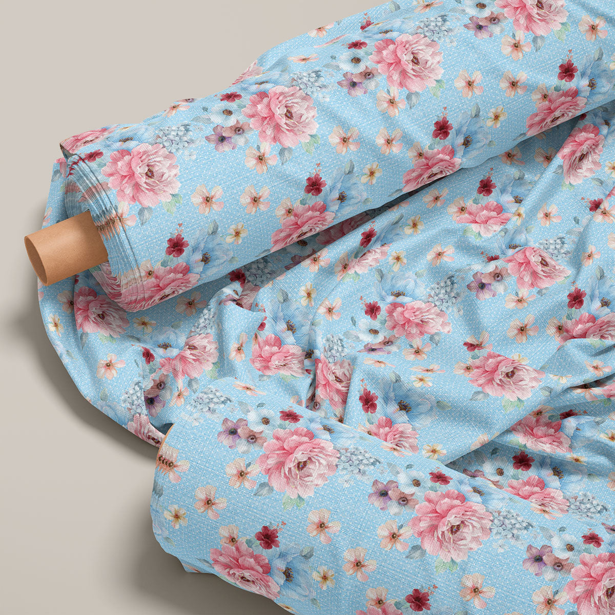 Blue Koi Floral Print