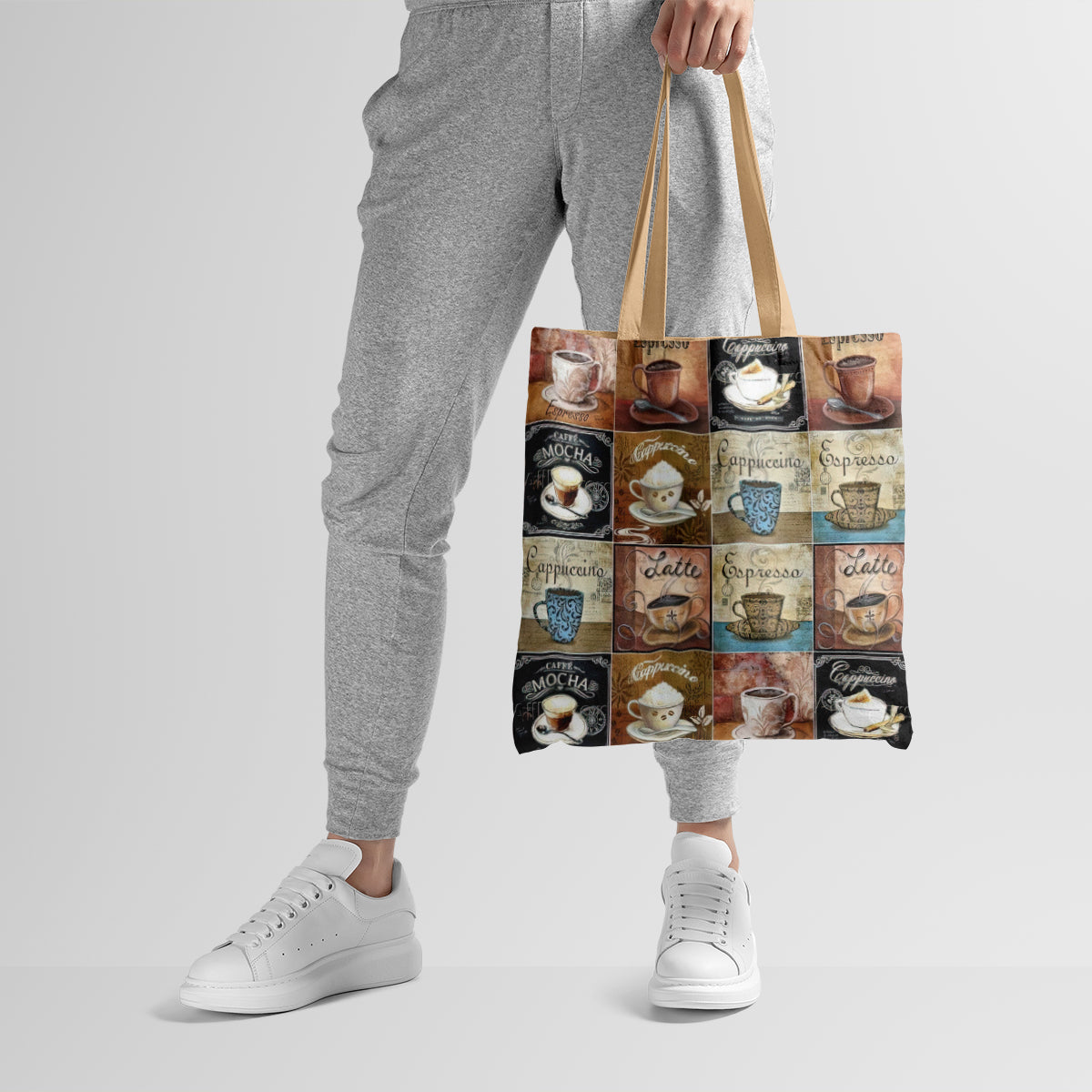 Classic Coffee Tiles Retro Café Tote Bag