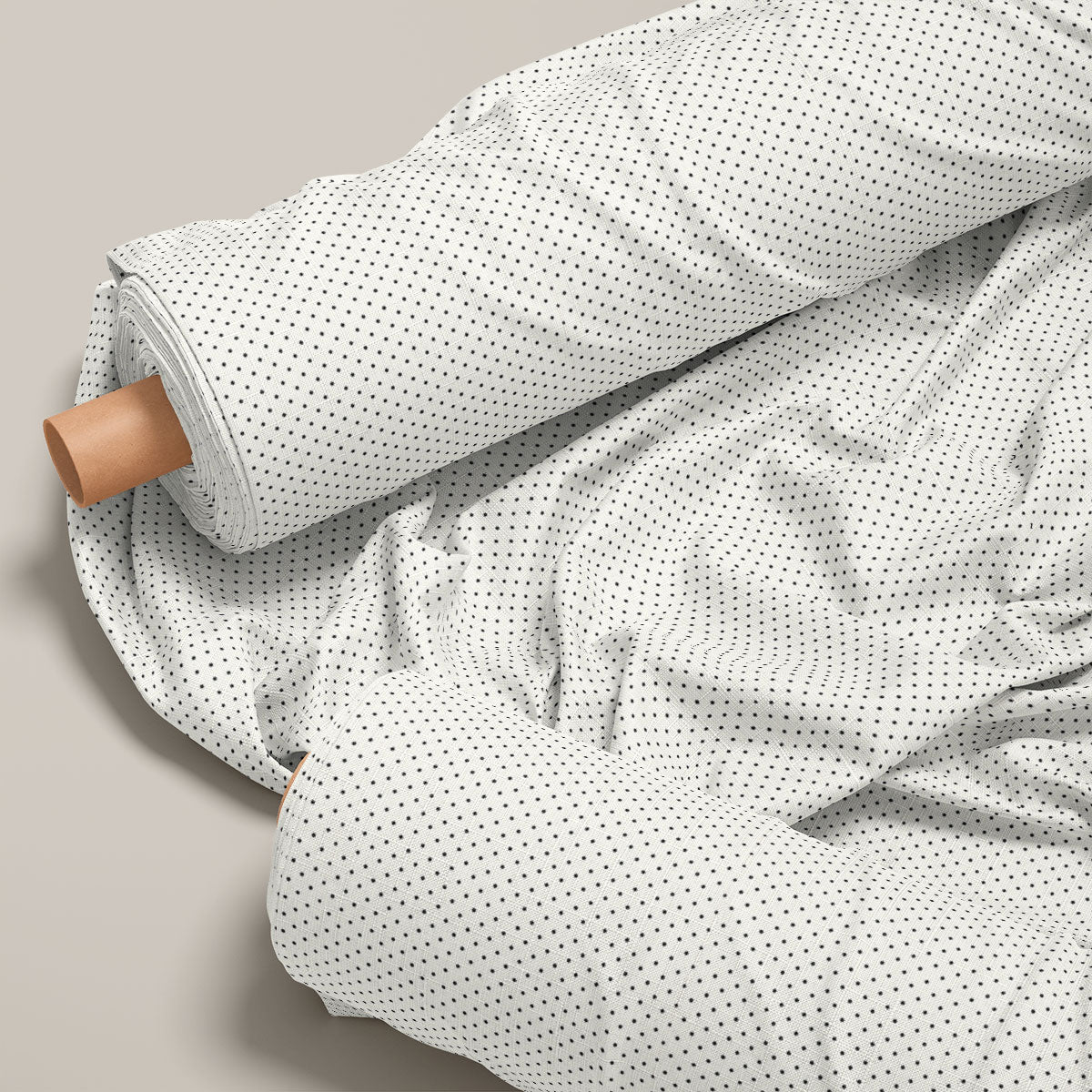 Aluminium And Charcoal Polka Dots Print