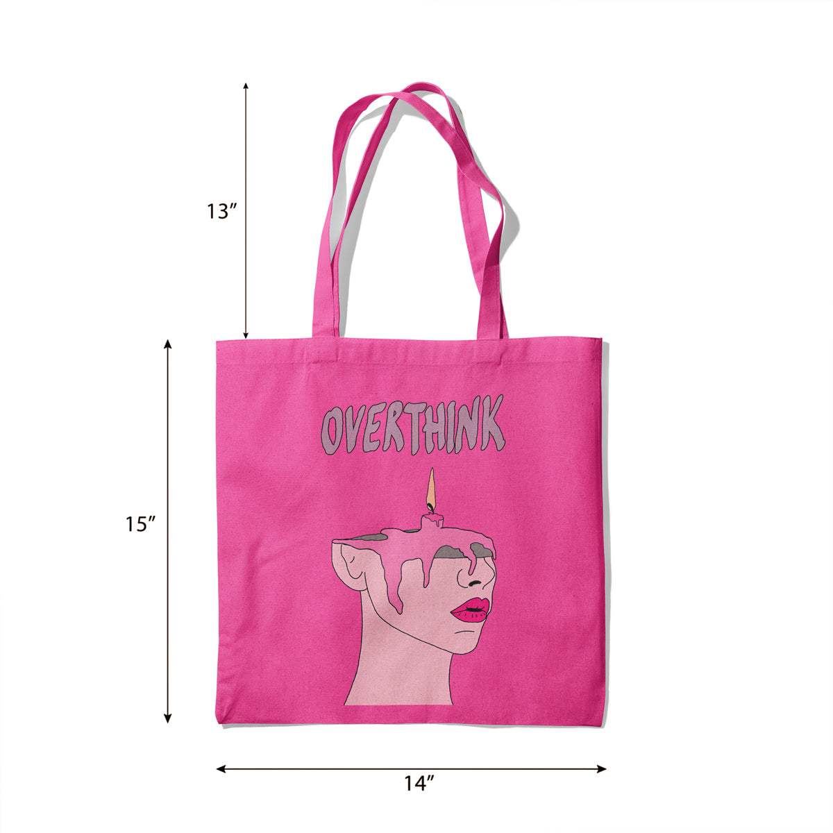 Overthink Pink Canvas Tote Bag