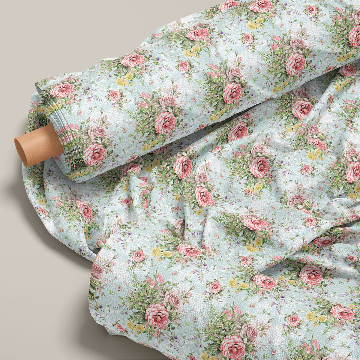 Thistle Green Rose Floral Print