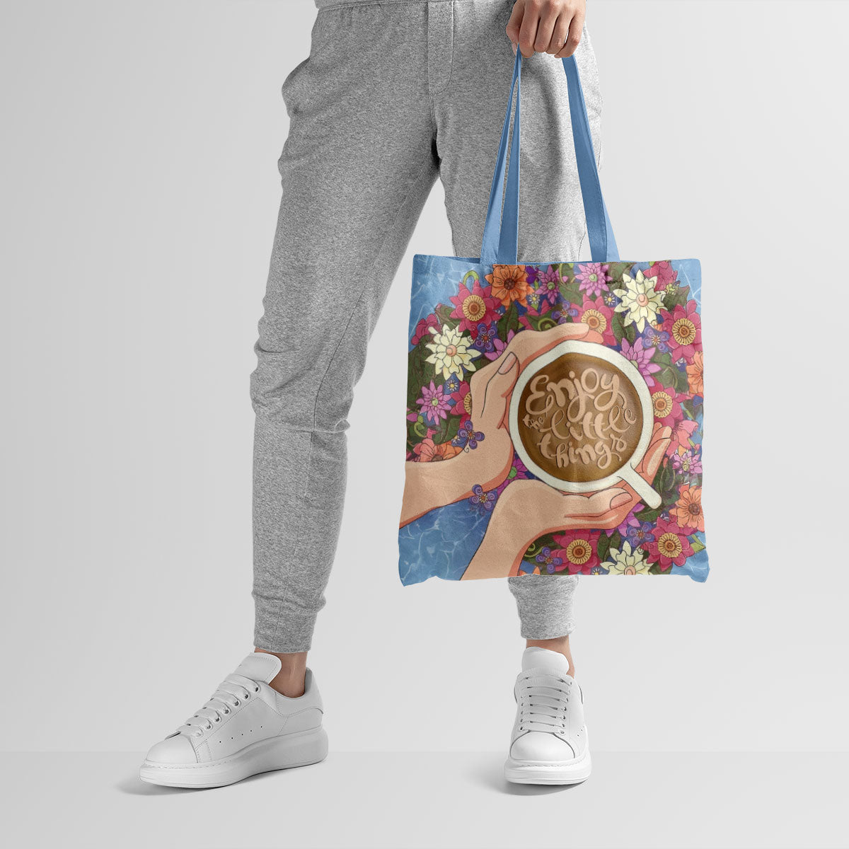 Coffee & Blooms Canvas Tote Bag
