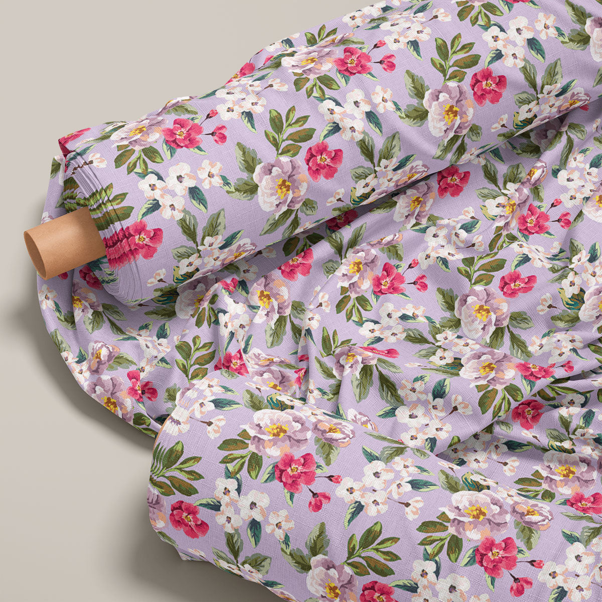 Light Pastel Purple Floral Print