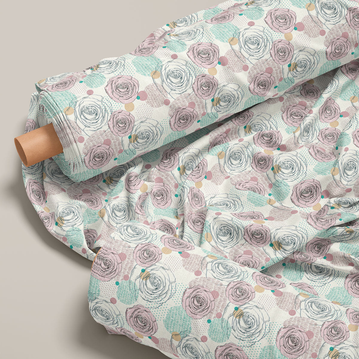 Pale Silver Floral Print