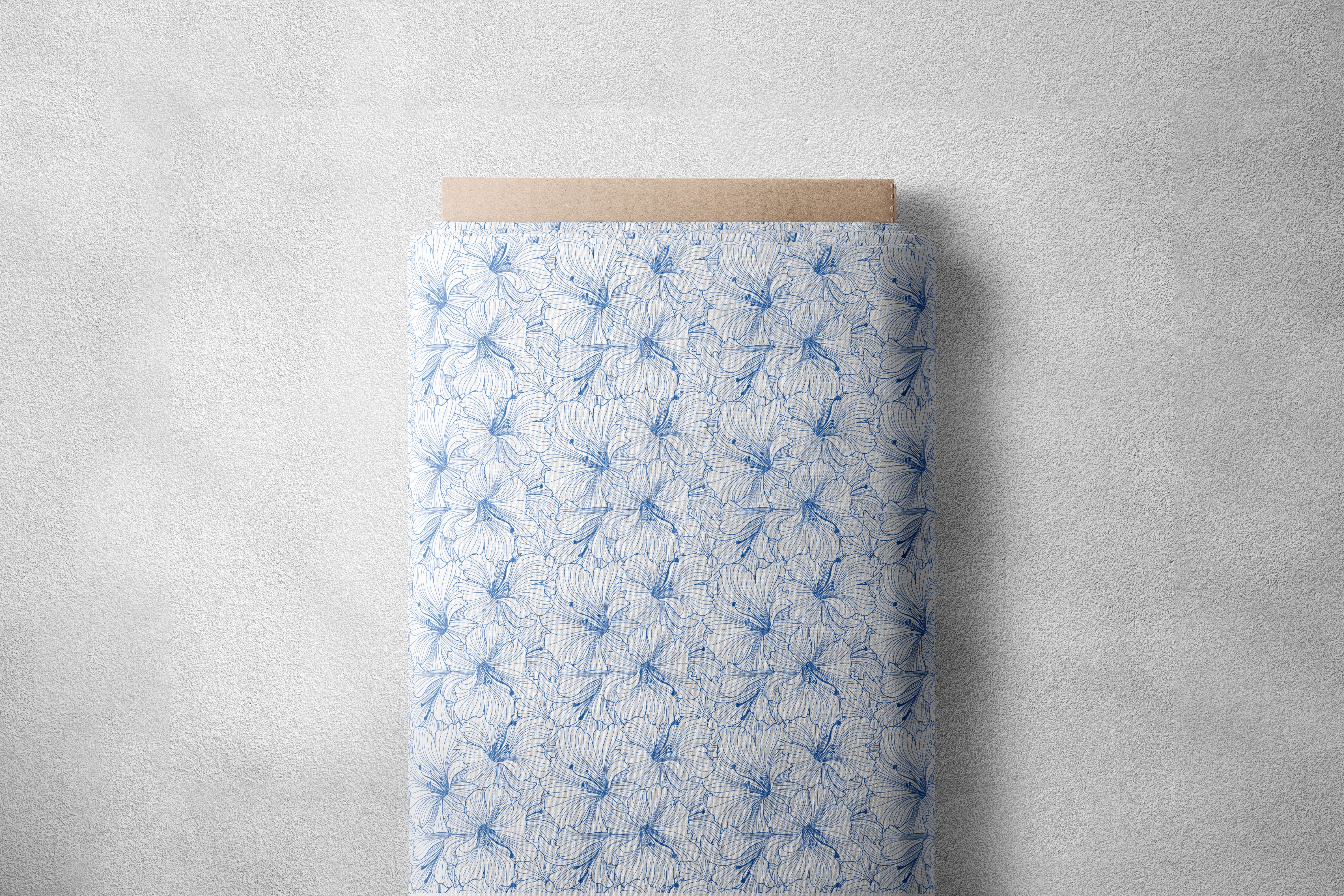Blue Koi Hibiscus Pattern Geometric Print
