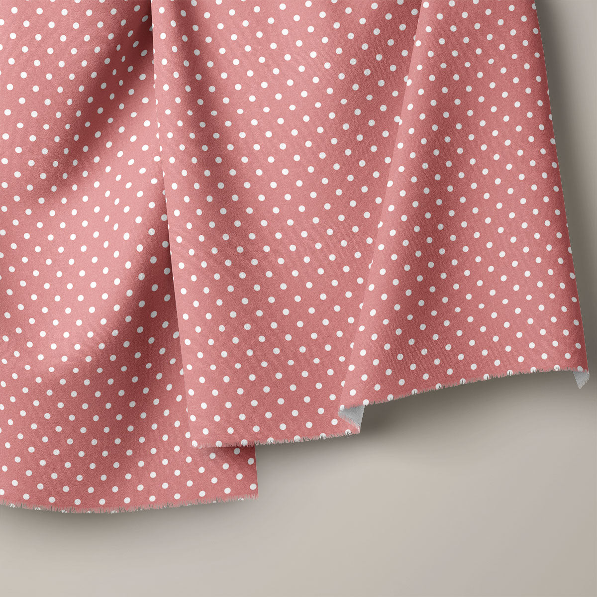 Dusty Red And White Rock Polka Dots Print