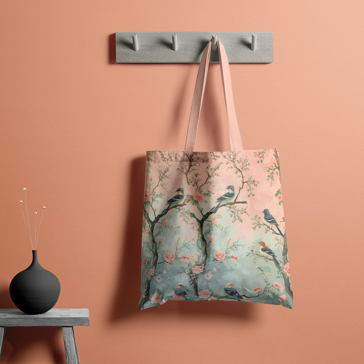 Bluebirds in Blossom Garden Art Tote Bag