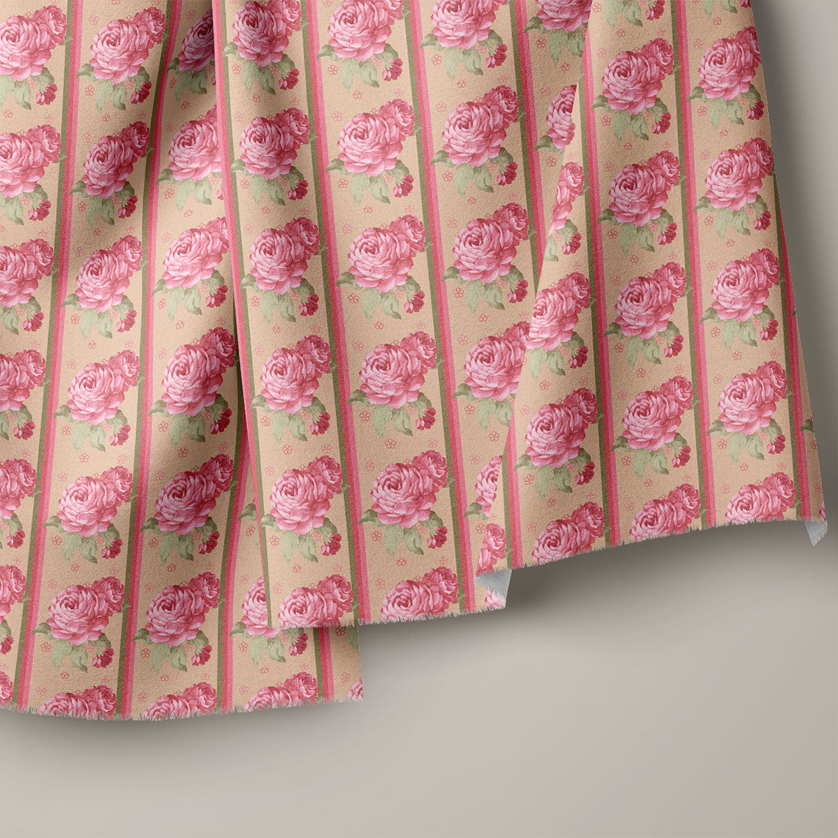 Hot Pink Vintage Roses Floral Print