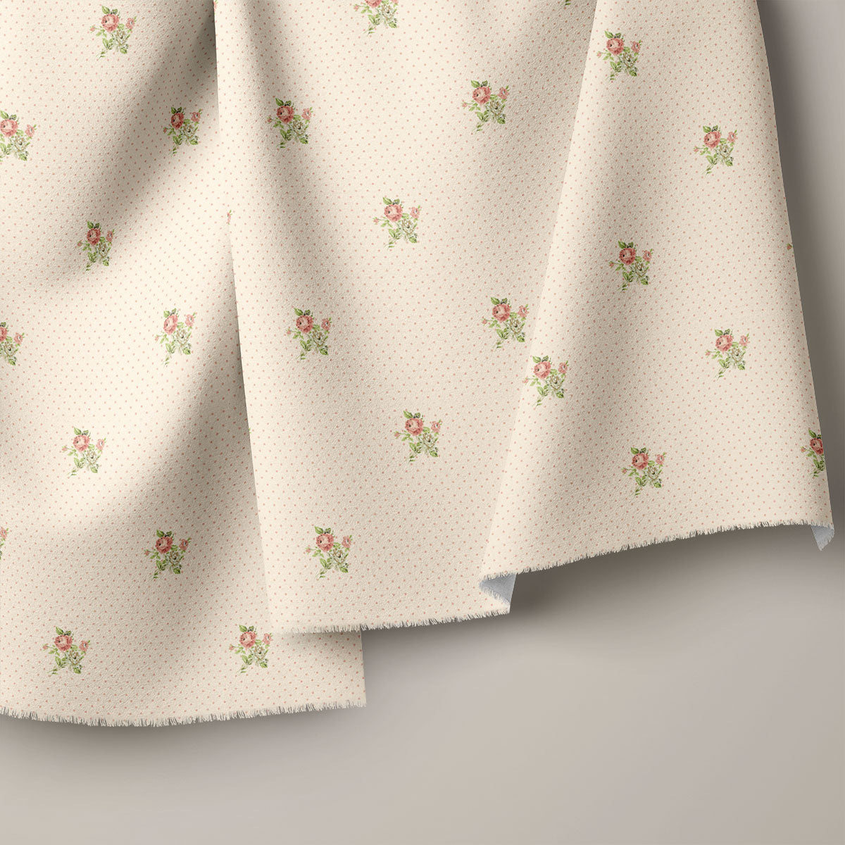 Clam Shell Taupe Floral Print