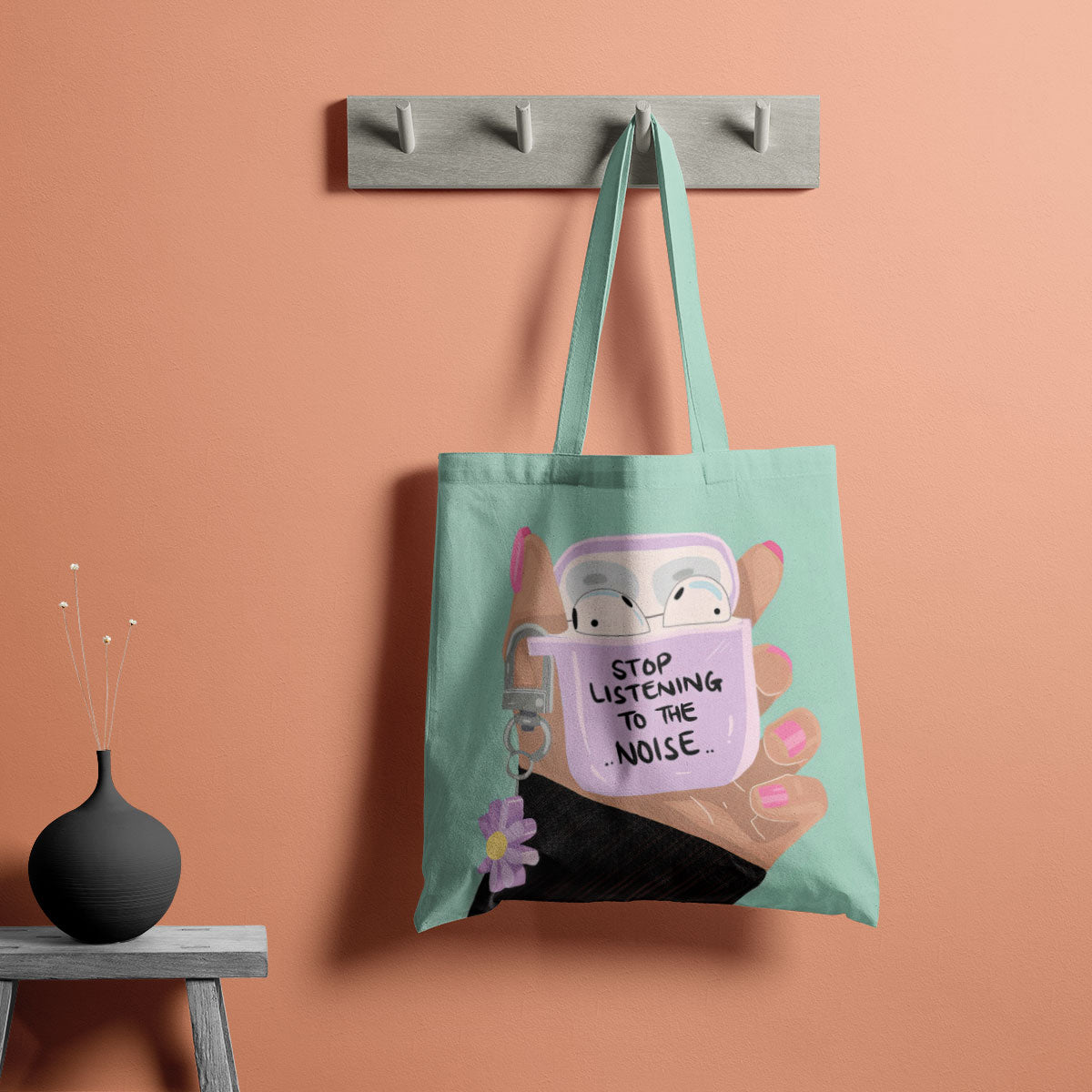 Stop Listening to the Noise Canvas Tote Bag
