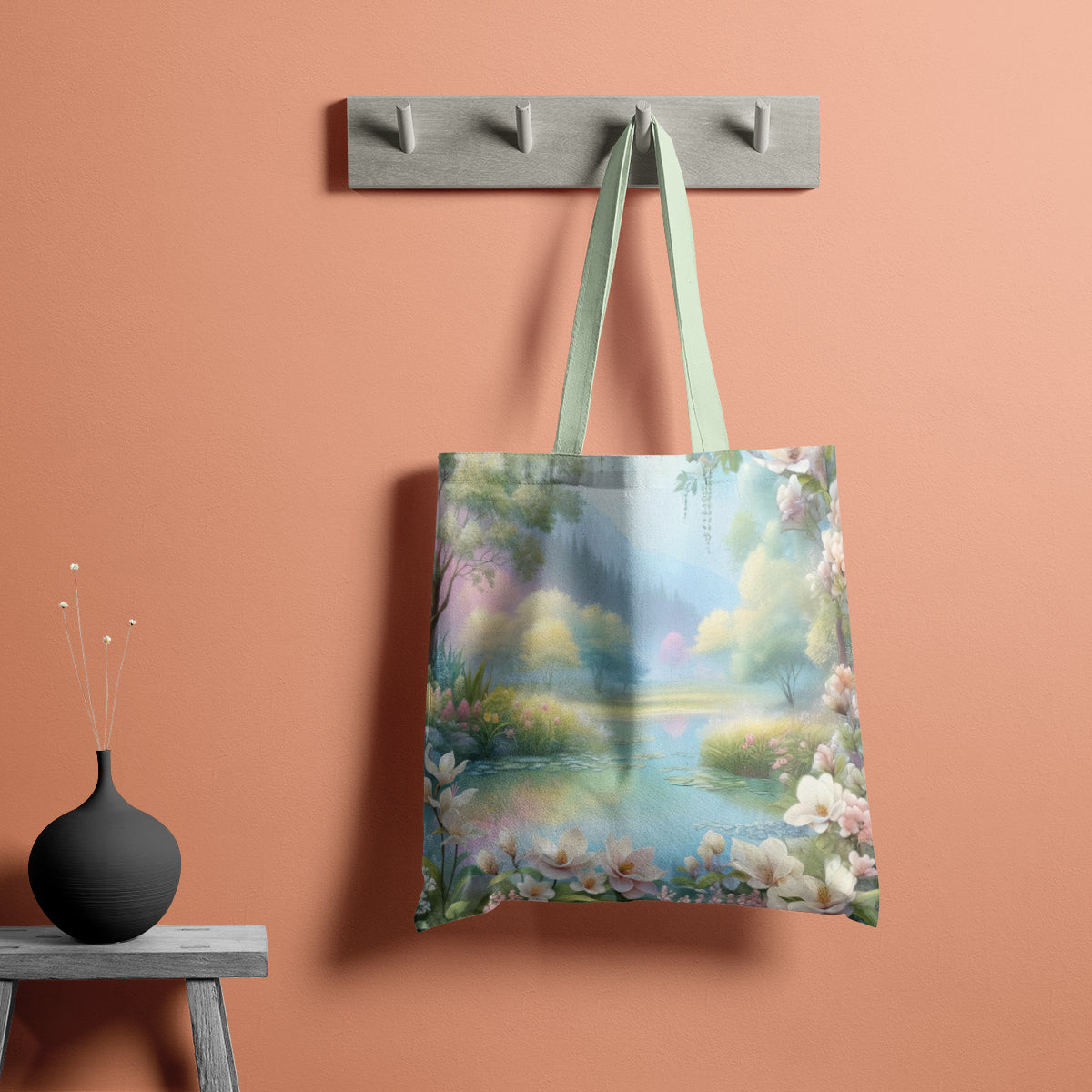 Magnolia Lake Pastel Blossom Tote Bag