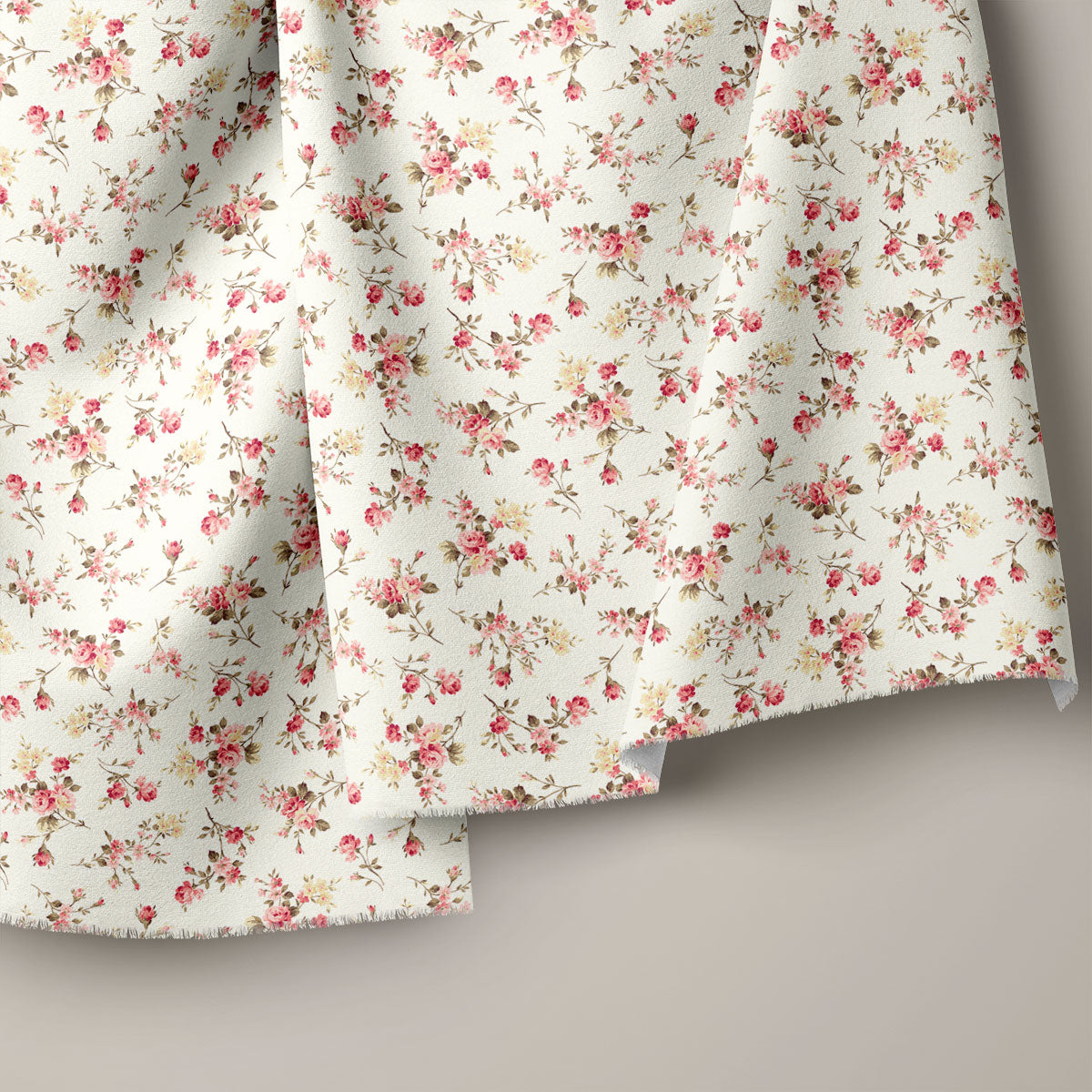 Brownish Pink & Fawn Roses Floral Print