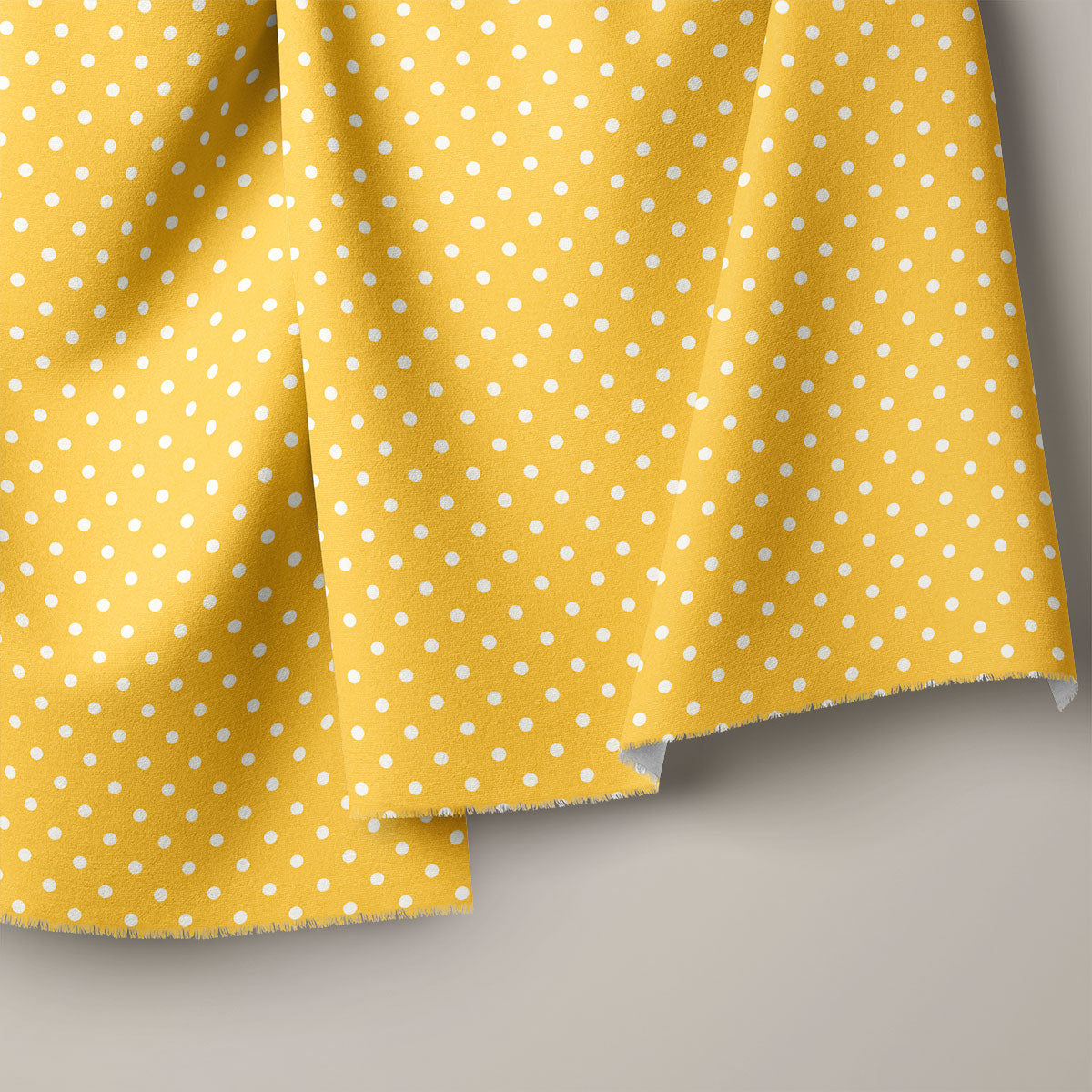 Orange Gold And White Polka Dots Print