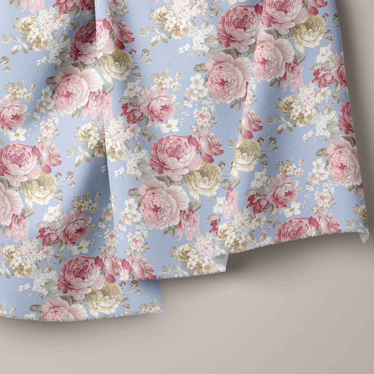 Languid Lavender Vintage Roses Floral Print