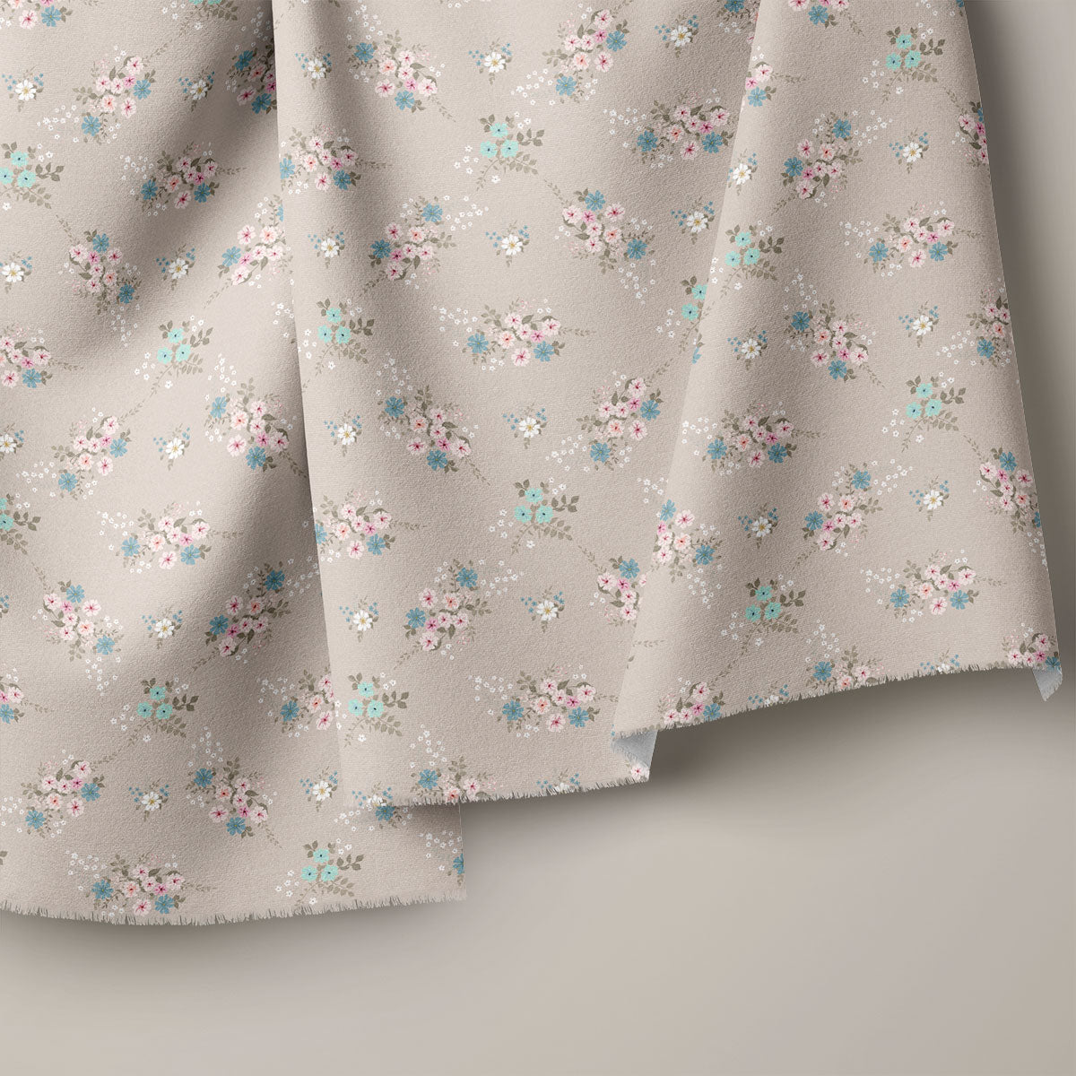Pastel Grey Vintage Floral Print