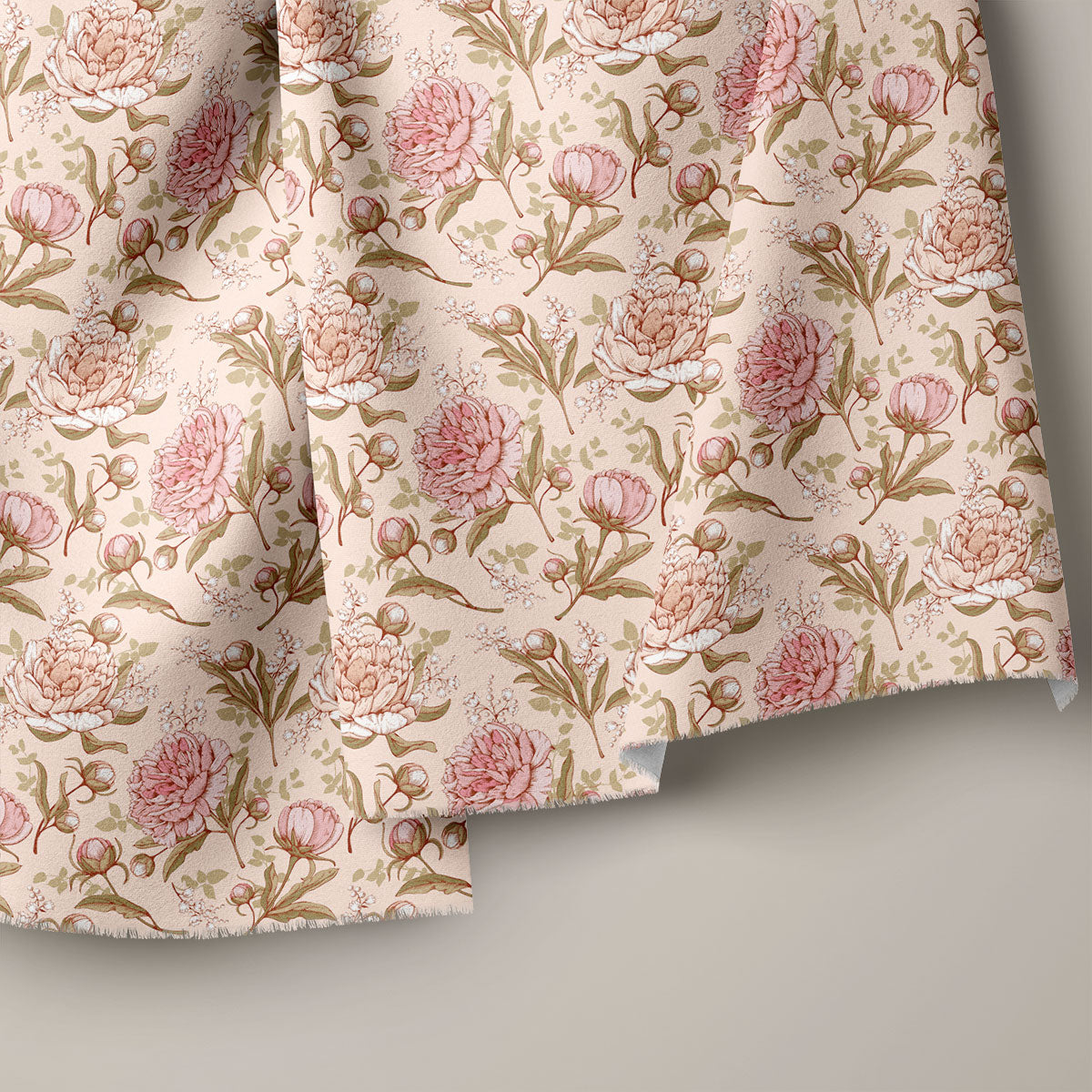 Flamingo Pink Vintage Rose Floral Print