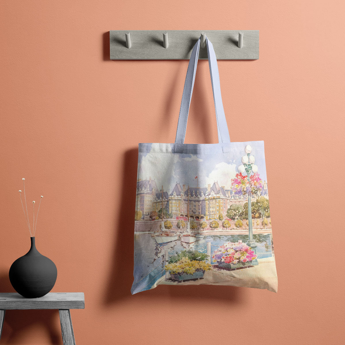 French Garden View Canvas Tote Bag