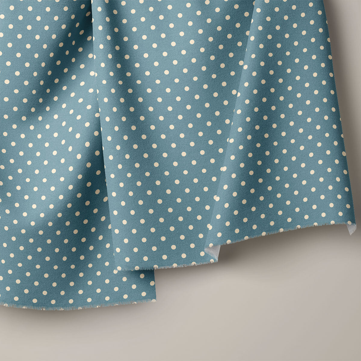 Dark Grey Blue Polka Dots Print