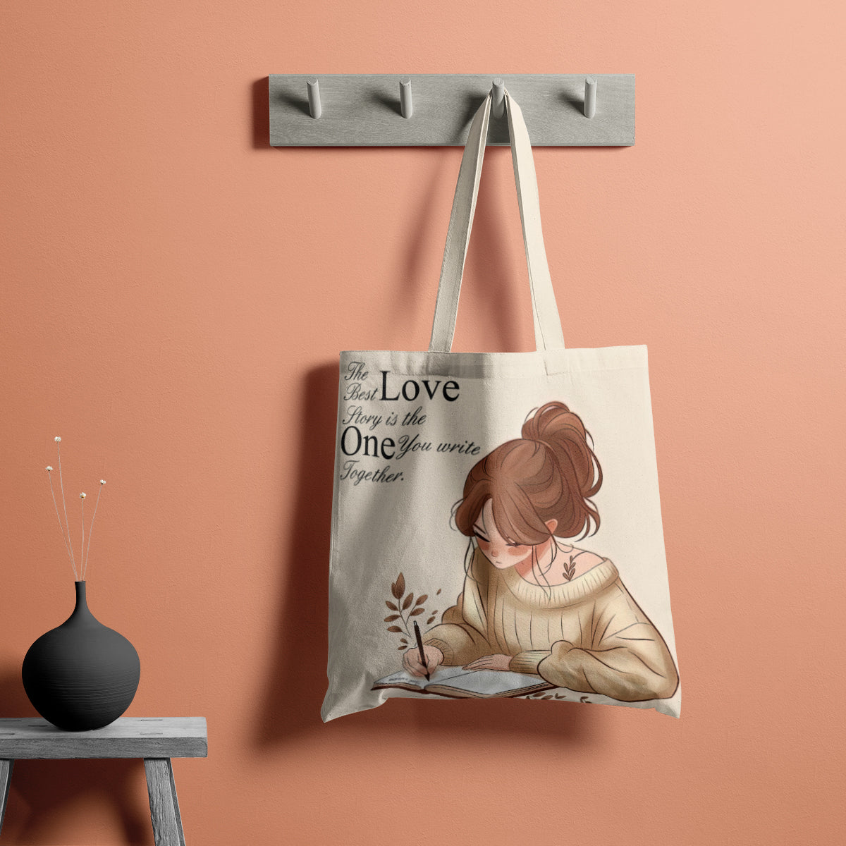 Rustic Cozy Reading Corner Illustration Tote Bag