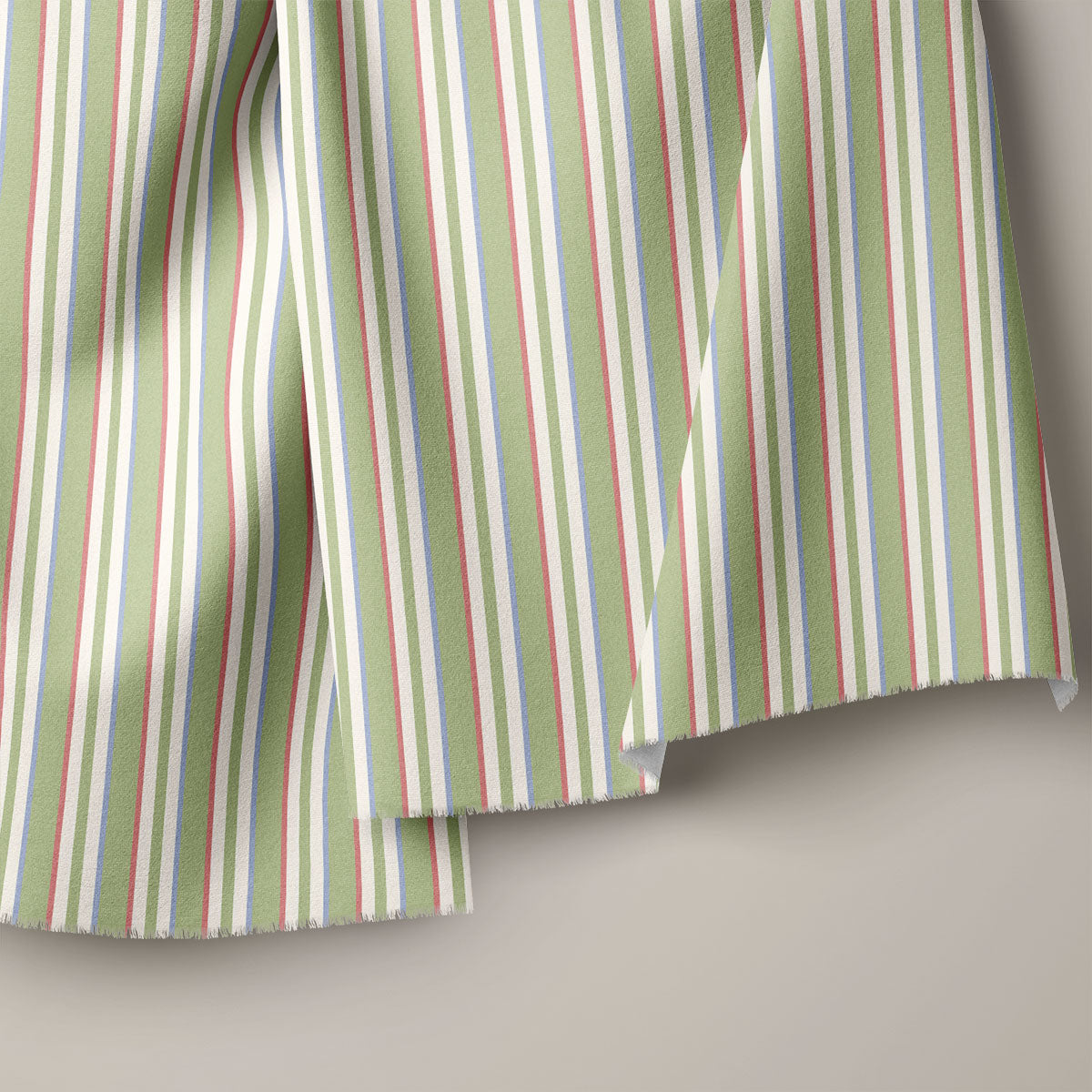 Khaki Green Stripes Print