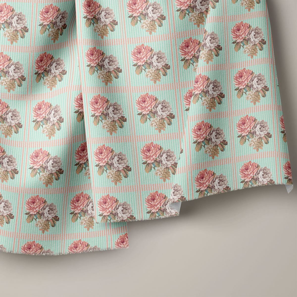 Reddish Grey Vintage Roses Floral Print