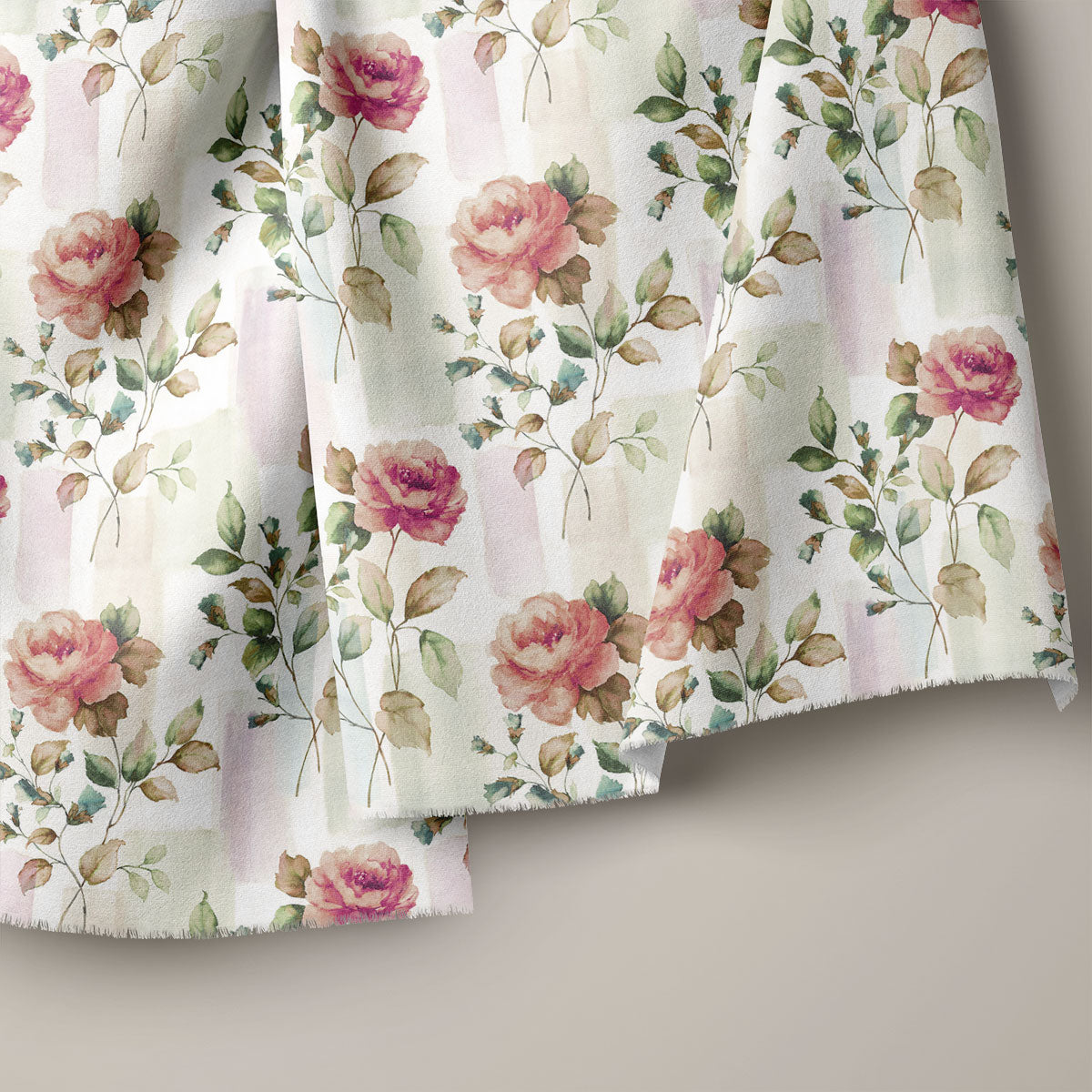 Wisteria Purple Vintage Roses Floral Print