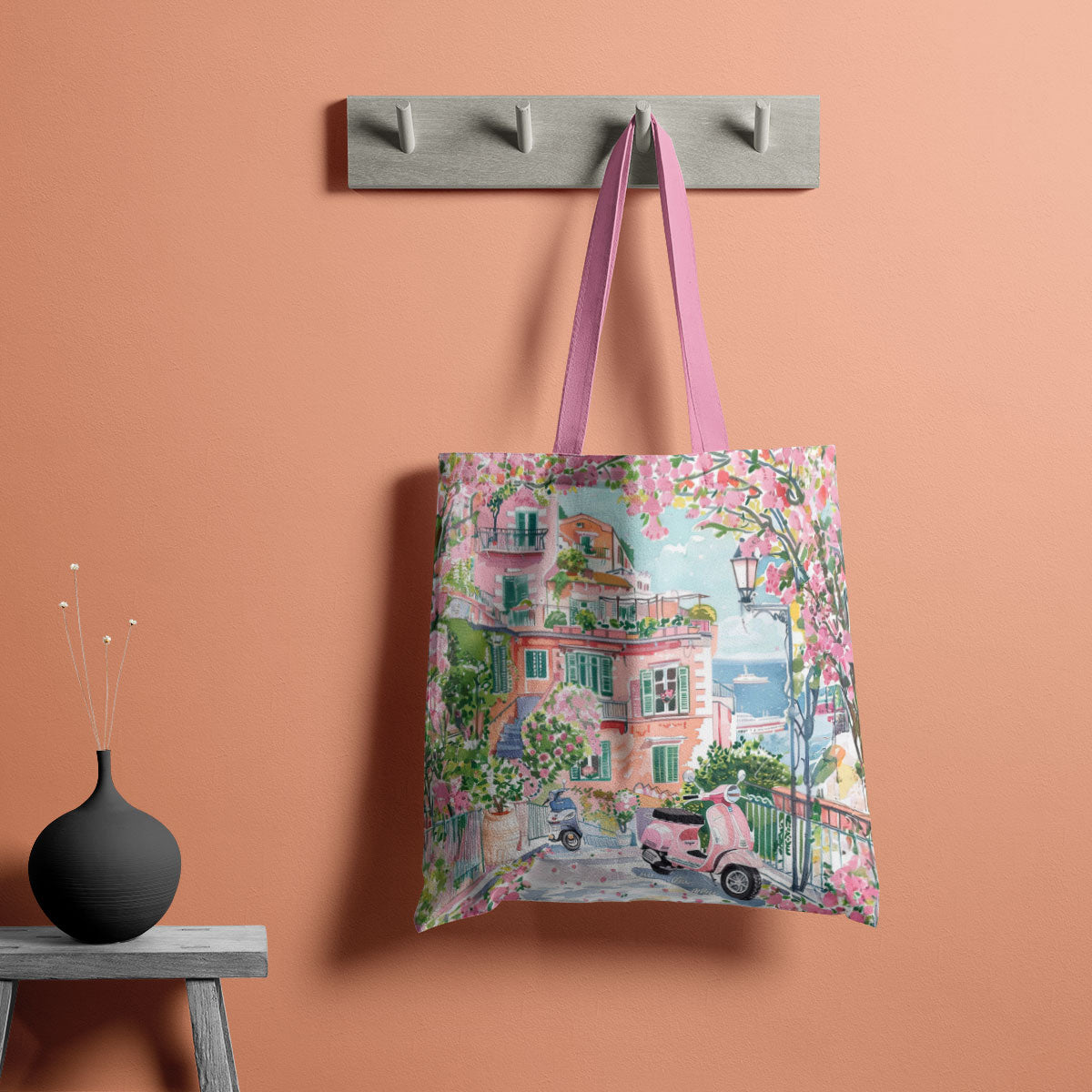 Tuscan Terrace Canvas Tote Bag