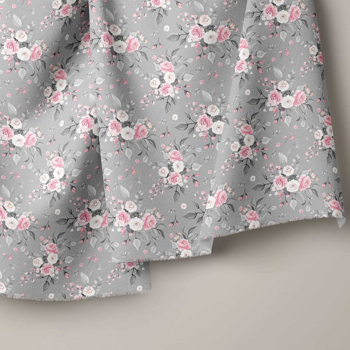 Greyish Pink Roses Floral Print