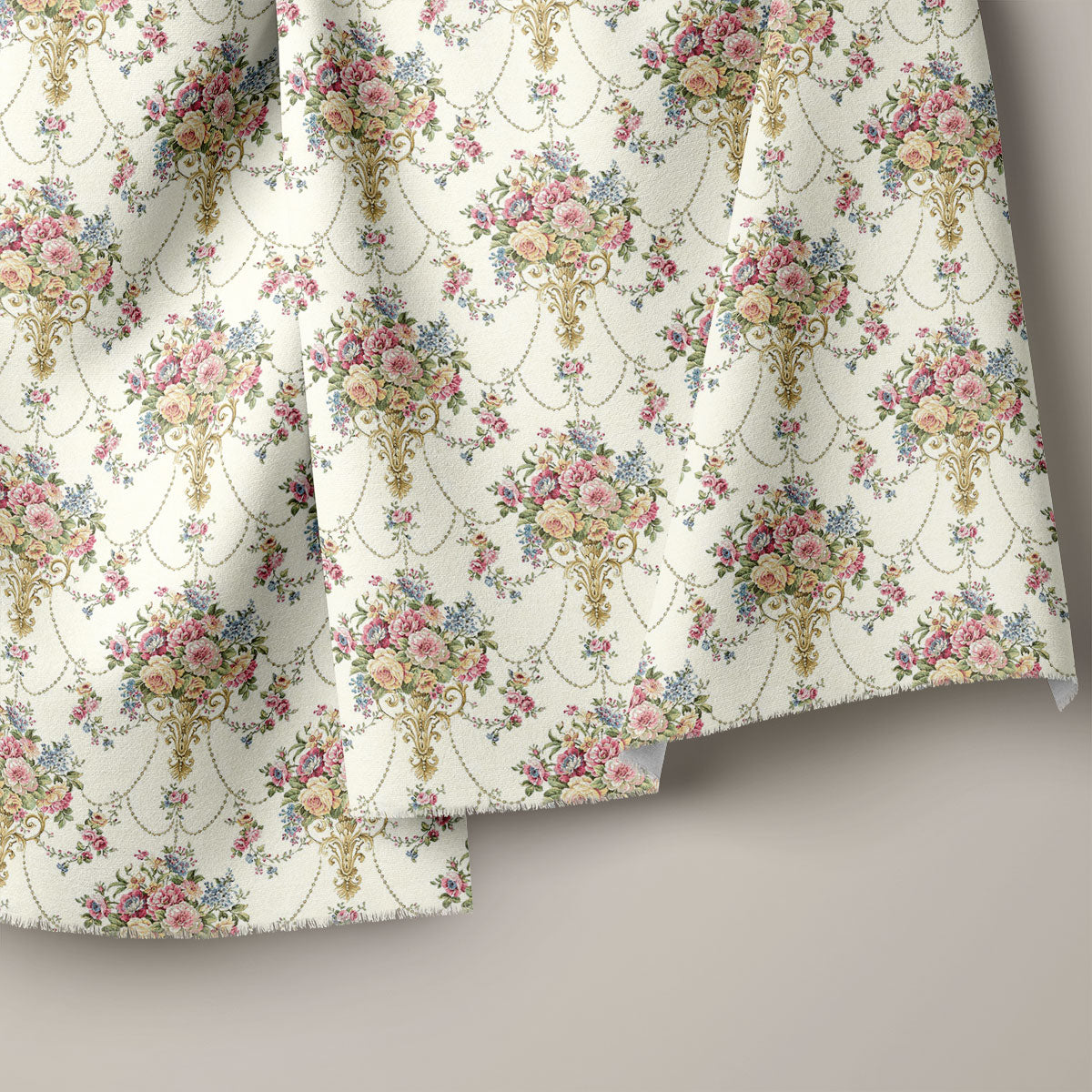 Pale Leaf Coriander Floral Print