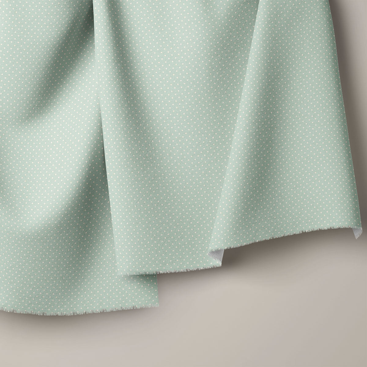 Greyish Teal Polka Dots Print