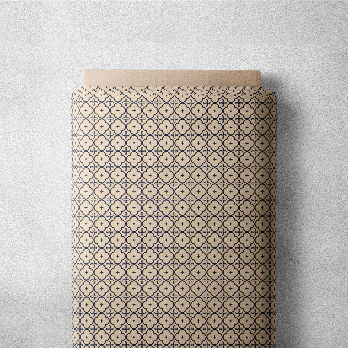Light Apricot Ikat Pattern Geometric Print