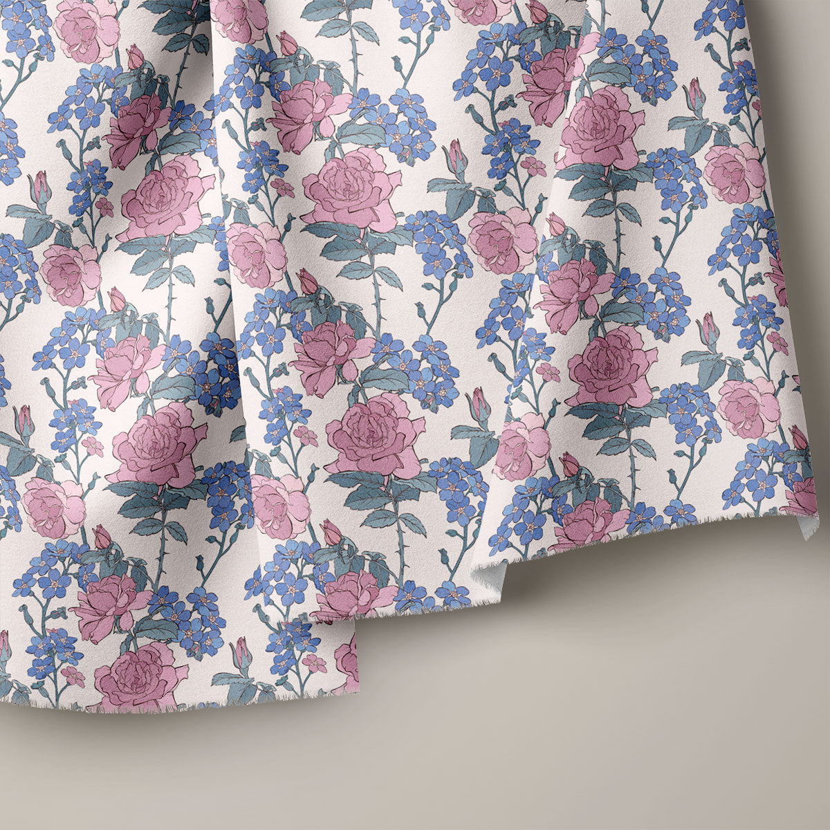 Moon Mist Rose Floral Print