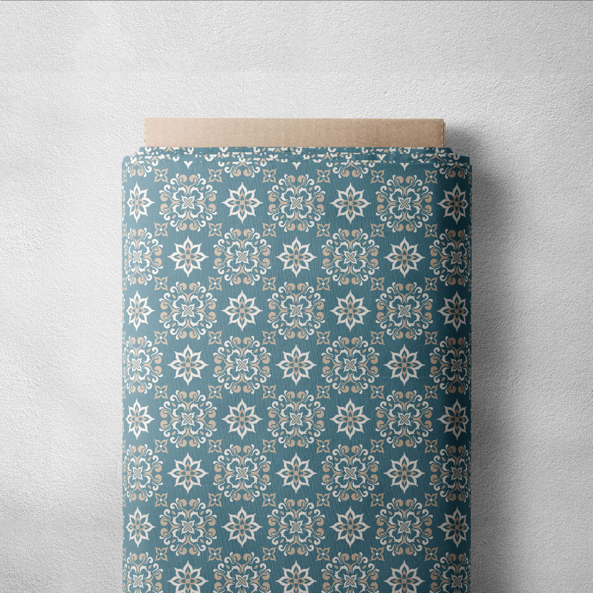 Foggy Grey Damask Pattern Geometric Print